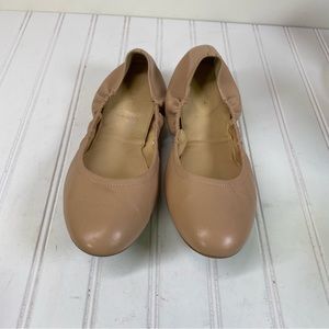 J.Crew Nude leather ballet flats